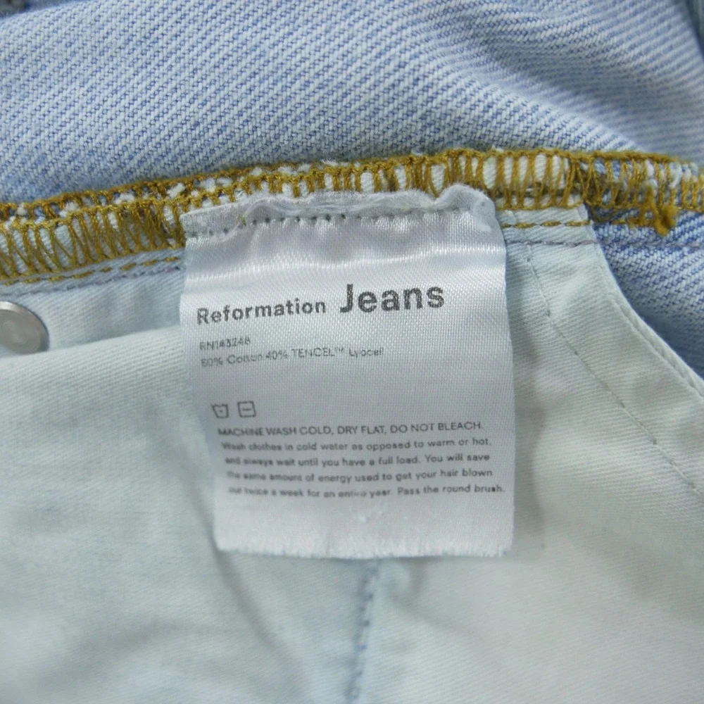 Reformation Jeans Womens 29 Blue High Rise Straight Button Retro 90s Denim